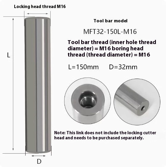 6034 MFT tungsten steel anti-vibration cutter shank lock tooth cutter shank high precision end milling cutter shank monolithic alloy interchangeable carbide head Shandong Denso Pricision Tools Co.,Ltd.