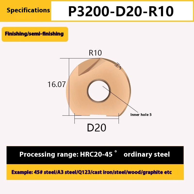 1149-South Lion Ball End Semicircular Inserts Finishing R4R5R6R8R10R12.5R15R16 20ZPFG/BNMP3202 Shandong Denso Pricision Tools Co.,Ltd.