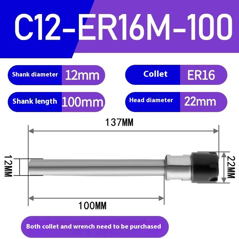 1183-Extension rods Straight handle extension rods C12-ER8/ER11/ER16 Various lengths Type A Type M