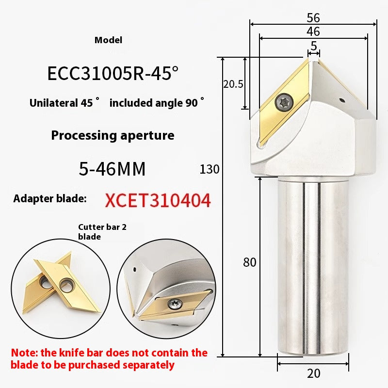 6043 CNC numerical control ECC31005R long edge chamfering cutter bar 30 degree 45°60 large hole chamfering cutter XCET310404 Shandong Denso Pricision Tools Co.,Ltd.