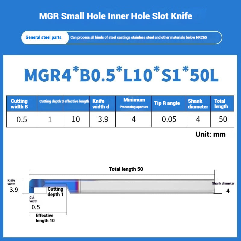 1134-MGR small bore groove cutter wear-resistant micro groove hook cutter CNC tungsten steel alloy small bore cutting groove turning tool Shandong Denso Pricision Tools Co.,Ltd.