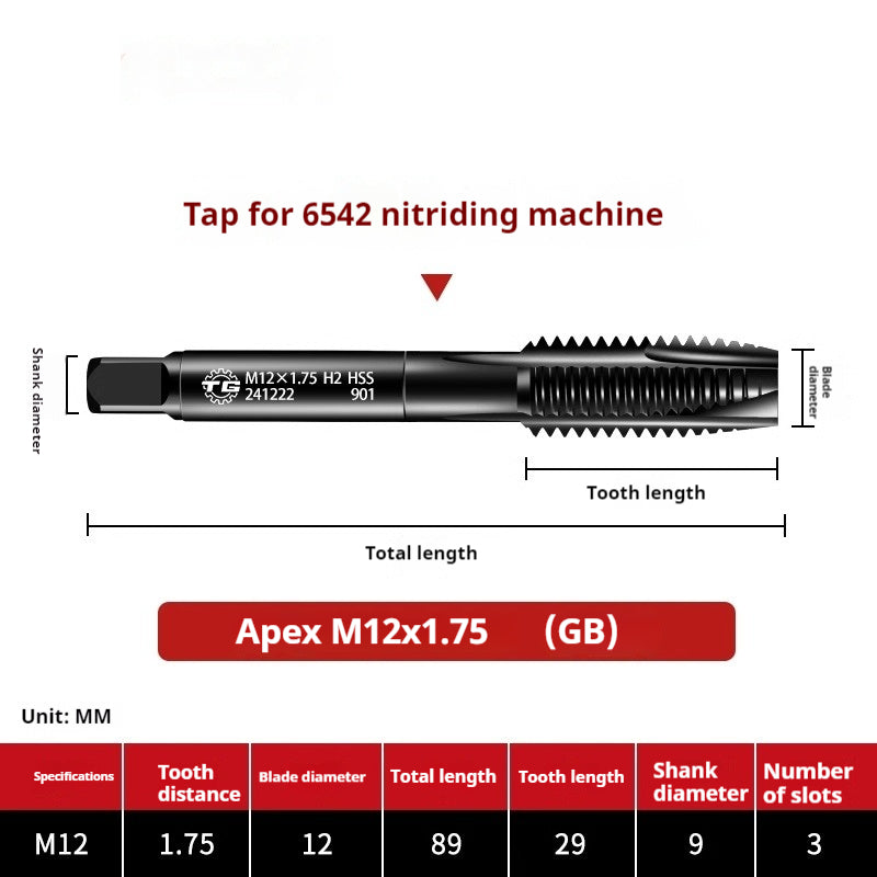 2113-6542 Nitriding Machine Taps, Japanese Standard Screw Tips, National Standard Tip Spiral Thread Tapping Groove, Stainless Steel Tapping Tap Shandong Denso Pricision Tools Co.,Ltd.