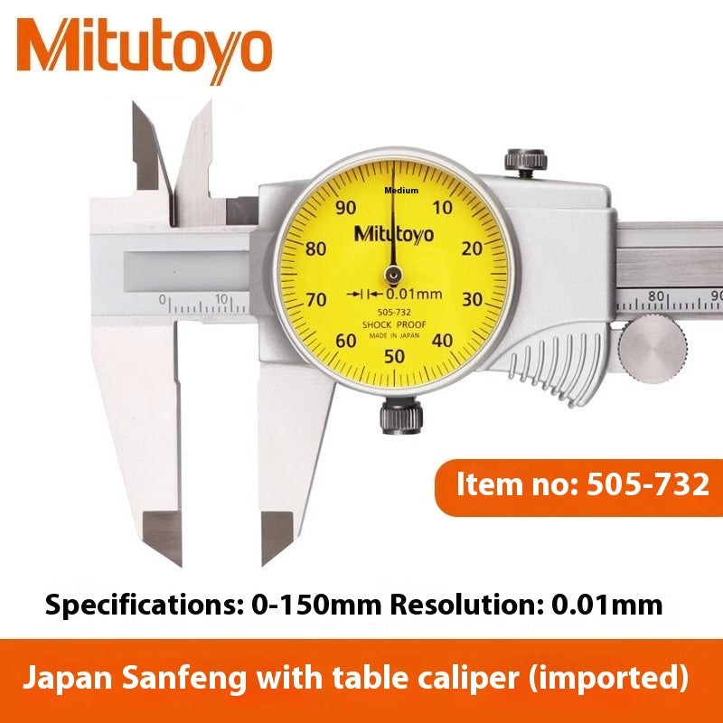 1182-Mitutoyo Japan Sanfeng with dial caliper 0-150-200mm505-732 high precision 0.01 with dial caliper