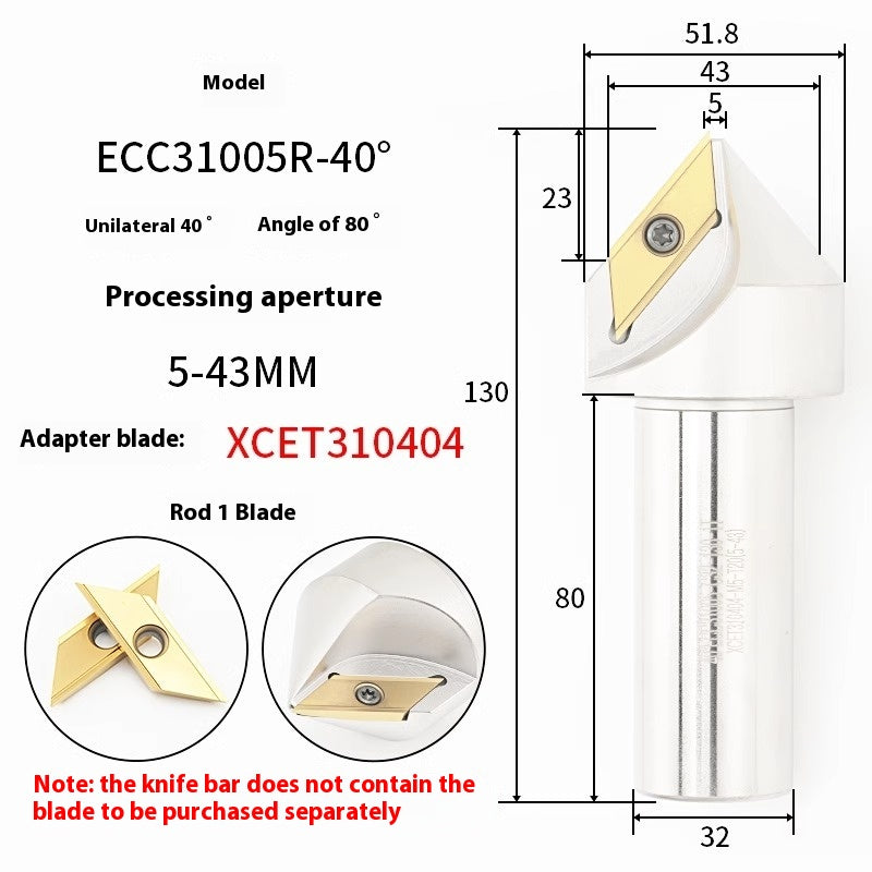 6043 CNC numerical control ECC31005R long edge chamfering cutter bar 30 degree 45°60 large hole chamfering cutter XCET310404 Shandong Denso Pricision Tools Co.,Ltd.