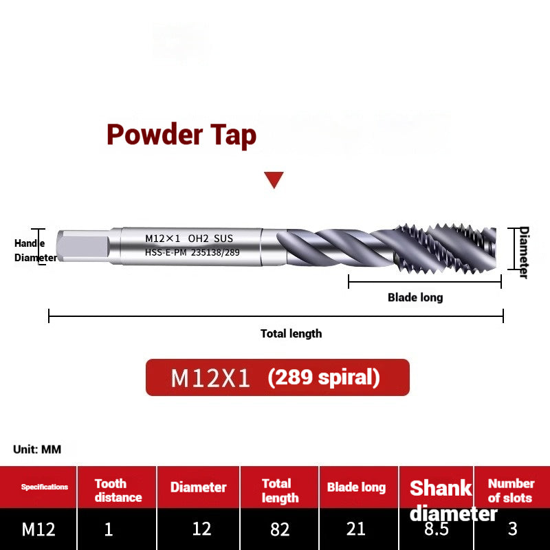 1112-Powder metallurgy machine taps stainless steel special taps apex high-speed steel screw tip taps taps silk work Shandong Denso Pricision Tools Co.,Ltd.