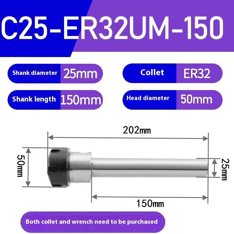 1186-Extension rod straight shank extension rod C25-ER16/ER20/ER25/ER32 Various lengths A type M type