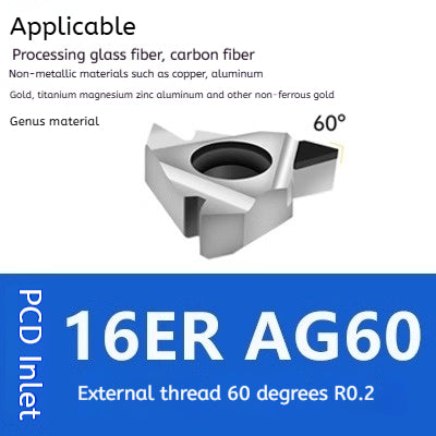 1160-Korea Imported Diamond Threaded Diamond Inserts 16ER/IR A55 AG60PCD Gemstone External Threaded Cutter Grain Shandong Denso Pricision Tools Co.,Ltd.