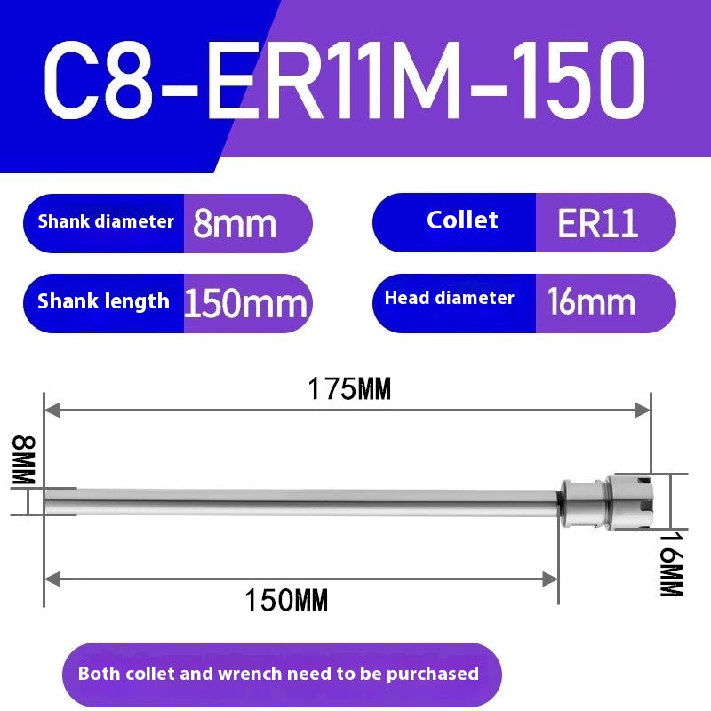 1184-Extension rods Straight handle extension rods C8-ER8 / ER11 Various lengths Type A Type M