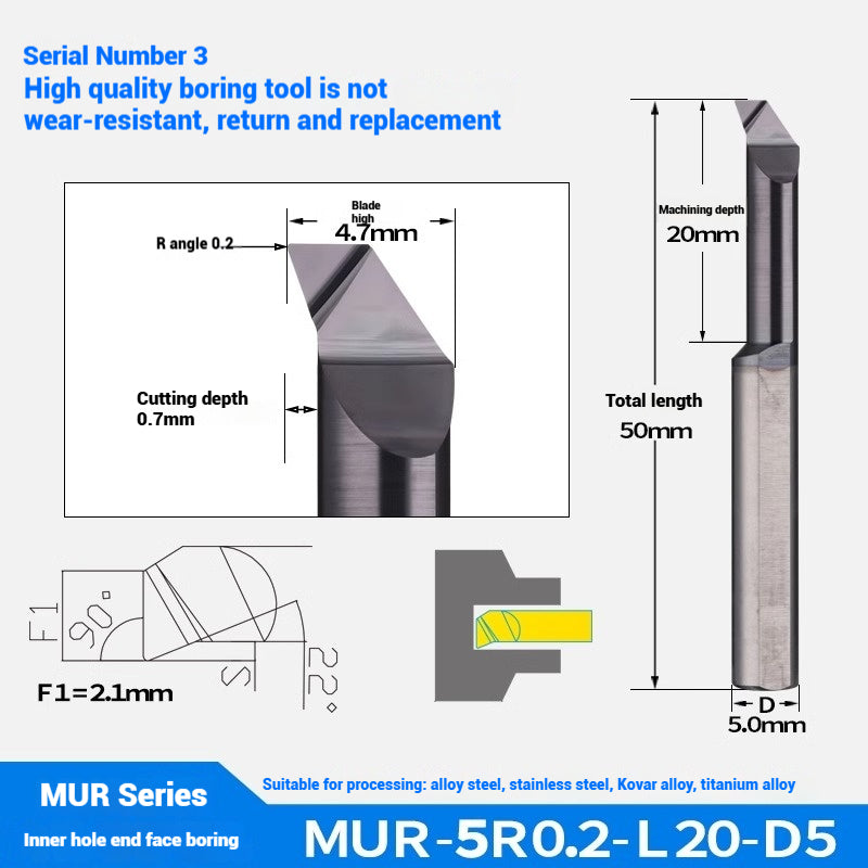 1131-Tungsten steel small hole boring cutter MUR internal hole face boring stainless steel special integral tungsten carbide small boring cutter Shandong Denso Pricision Tools Co.,Ltd.