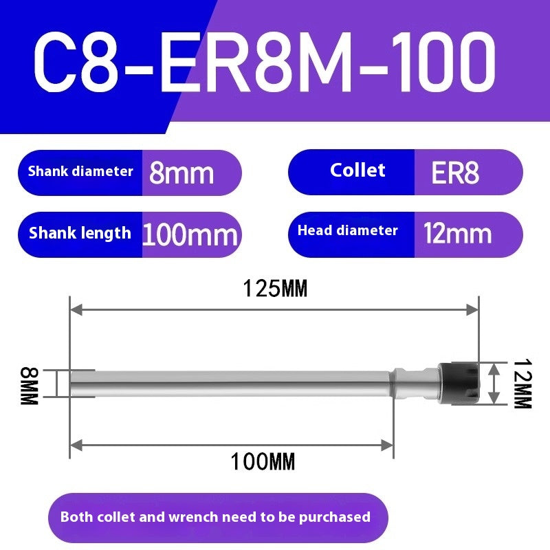 1184-Extension rods Straight handle extension rods C8-ER8 / ER11 Various lengths Type A Type M