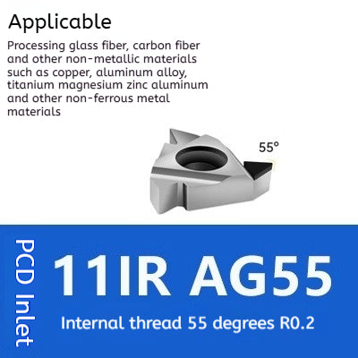 1160-Korea Imported Diamond Threaded Diamond Inserts 16ER/IR A55 AG60PCD Gemstone External Threaded Cutter Grain Shandong Denso Pricision Tools Co.,Ltd.
