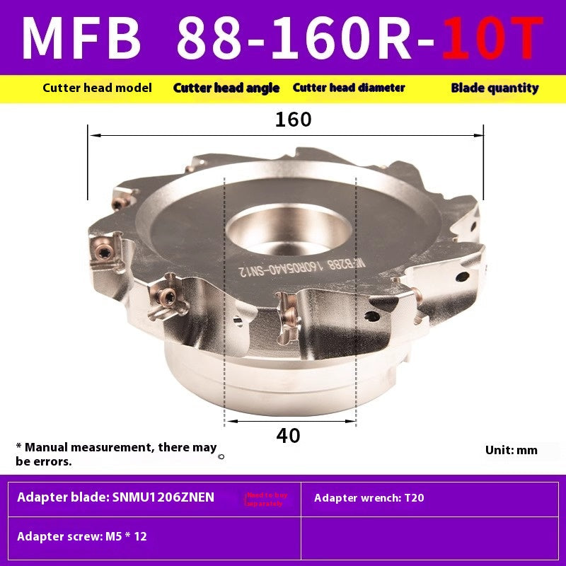6017 MFB288/45R milling cutter disk 88 degrees fast feed large depth of cut 45 degrees heavy cutting flying cutter disk for KYOCERA SNMU12 Shandong Denso Pricision Tools Co.,Ltd.