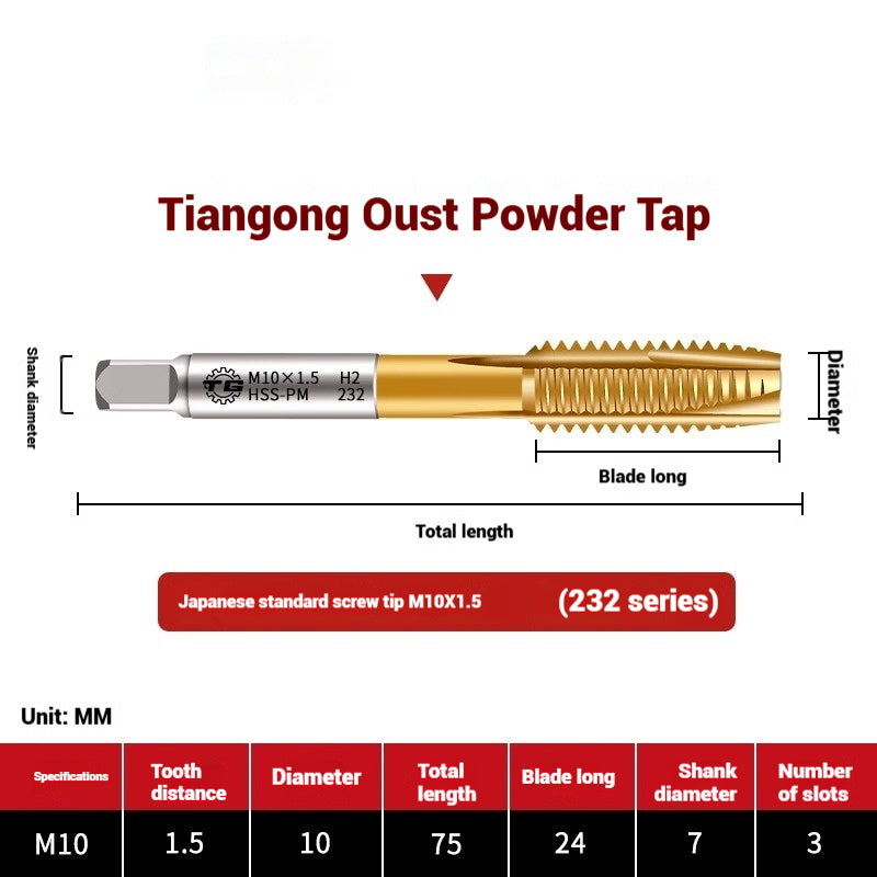 1097-Powder metallurgy machine taps stainless steel special taps straight groove spiral apex screw tip taps taps Shandong Denso Pricision Tools Co.,Ltd.