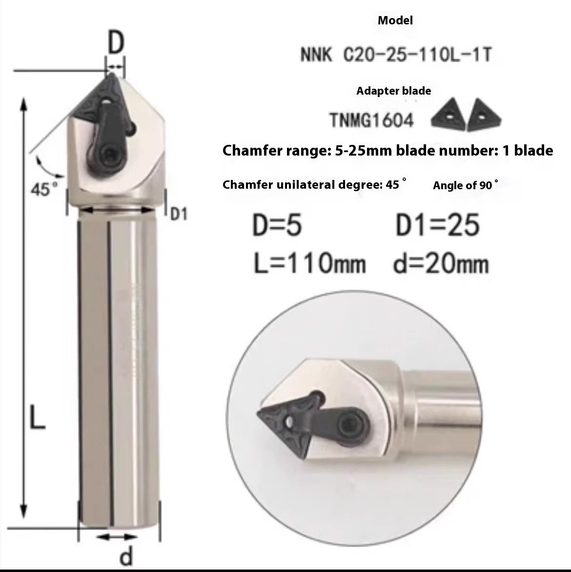 1145-Shedding type fixed-point chamfering cutter 30 degree 45 degree 60 degree chamfering cutter bar SSK/SSP/TCM/SSY/SSO/SSH Shandong Denso Pricision Tools Co.,Ltd.
