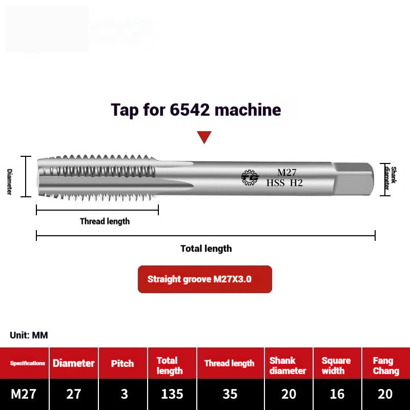 1095-Machine taps straight flute taps tapping high-speed steel fine teeth tapping drill bit m5m6m8m10m12 Shandong Denso Pricision Tools Co.,Ltd.