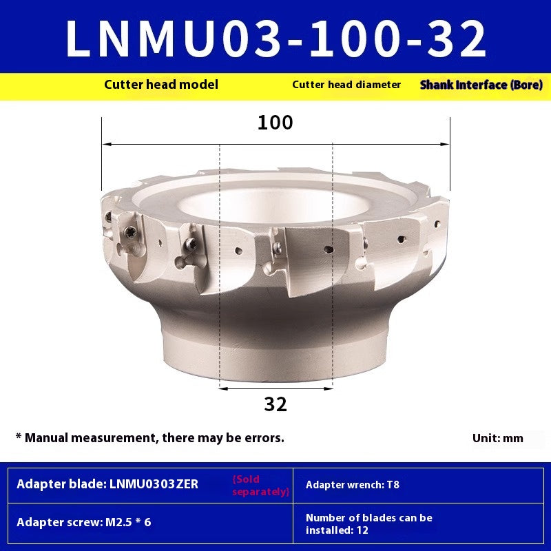 6013 CNC LNMU03 fast feed toolholder CNC machining center high efficiency fast end milling cutter disk double-sided flute milling cutter blade Shandong Denso Pricision Tools Co.,Ltd.