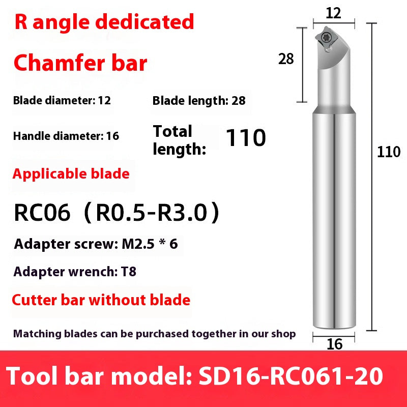 6042 CNC internal R chamfering cutter bar internal R cutter arc positive and negative R chamfering cutter external R chamfering cutter R0.5 1 2 3 4 5 6 Shandong Denso Pricision Tools Co.,Ltd.