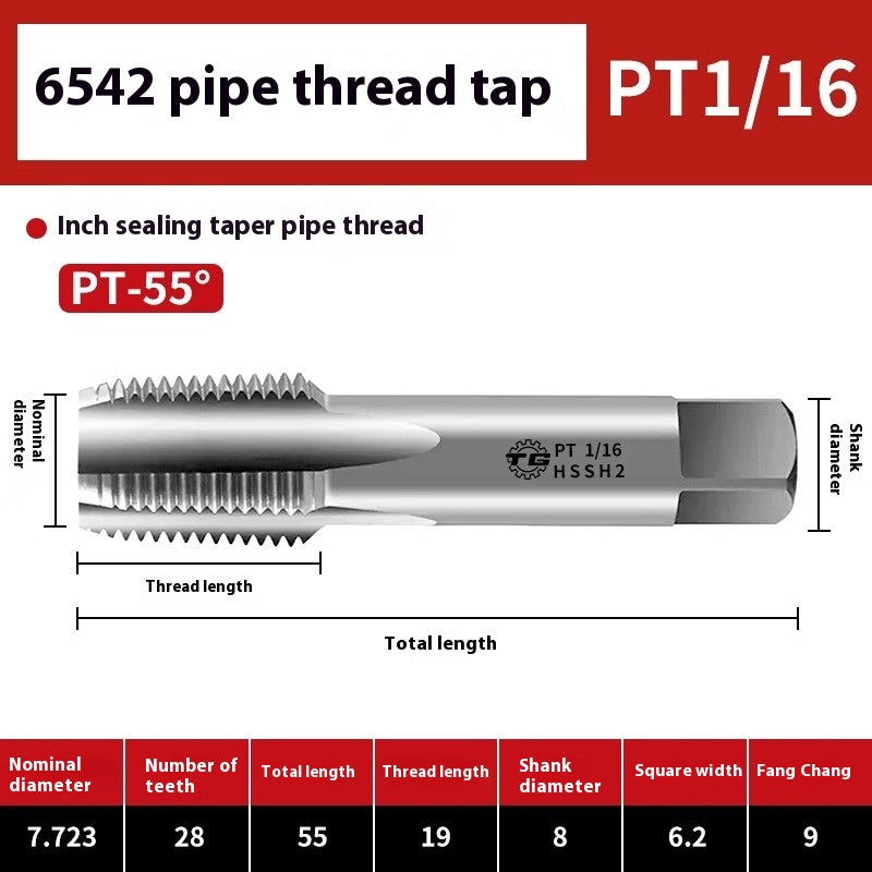 1099-Plumbing Tap Faucet Pipe Thread Repair Tap 6542 High Speed Steel G1/8 1/4 1/2 3/4 Shandong Denso Pricision Tools Co.,Ltd.