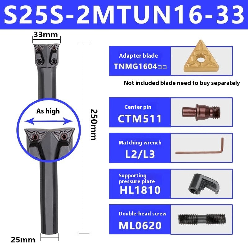 1141-CNC Double-head Bullhead Turning Toolholder Cylindrical Bore Endface 95 Degree Boring 2MW/MT Peach Model Triangle Rhombus Shandong Denso Pricision Tools Co.,Ltd.