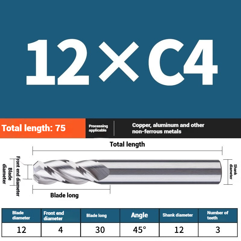 1119-PQT tip chamfering milling cutter C angle alloy milling cutter C mouth tungsten steel cutter beveled end milling cutter 45 degrees angle round nose C1C2 Shandong Denso Pricision Tools Co.,Ltd.