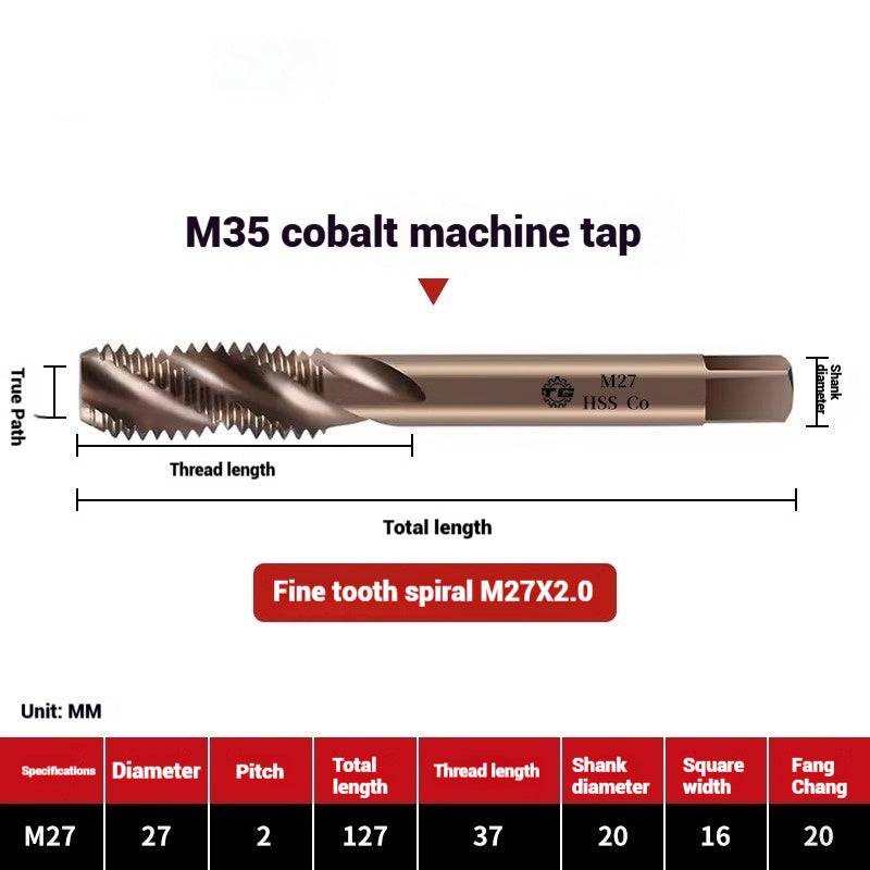 1094-M35 cobalt spiral tap machine tapping stainless steel fine teeth copper iron aluminum m3m4m5 Shandong Denso Pricision Tools Co.,Ltd.