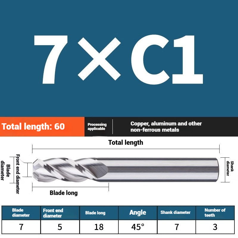 1119-PQT tip chamfering milling cutter C angle alloy milling cutter C mouth tungsten steel cutter beveled end milling cutter 45 degrees angle round nose C1C2 Shandong Denso Pricision Tools Co.,Ltd.
