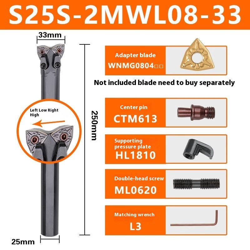1141-CNC Double-head Bullhead Turning Toolholder Cylindrical Bore Endface 95 Degree Boring 2MW/MT Peach Model Triangle Rhombus Shandong Denso Pricision Tools Co.,Ltd.