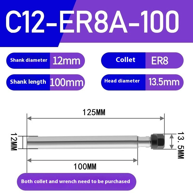 1183-Extension rods Straight handle extension rods C12-ER8/ER11/ER16 Various lengths Type A Type M