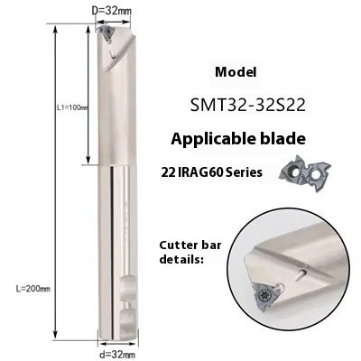 6038 HSMT Thread Milling Toolholder Slotting Machining Center Threaded Toolholder SMT Single Thread, Single Tooth Toolholder Internally Cooled 16IR Shandong Denso Pricision Tools Co.,Ltd.
