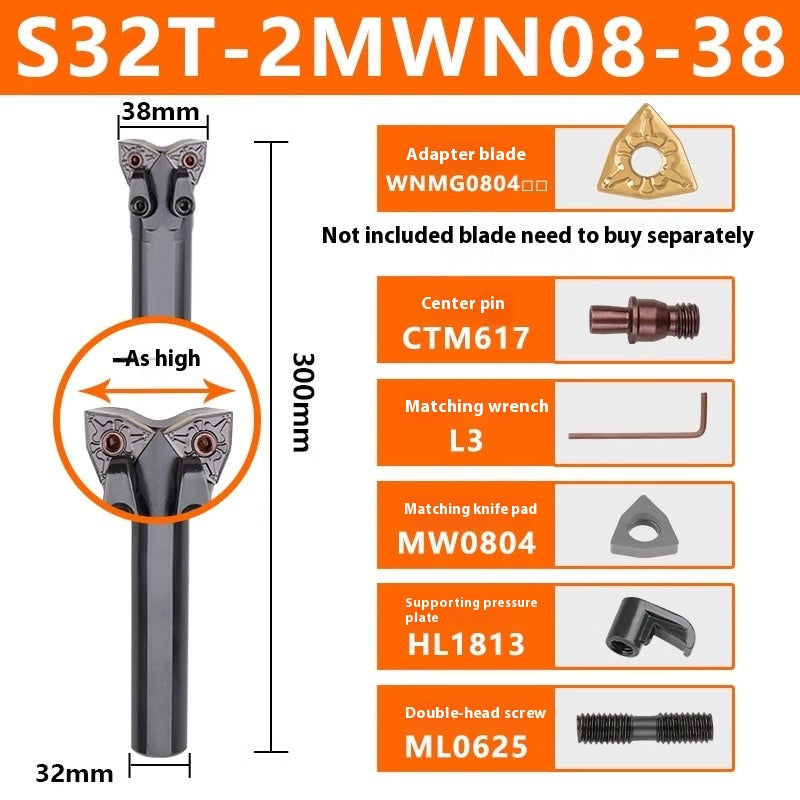 1141-CNC Double-head Bullhead Turning Toolholder Cylindrical Bore Endface 95 Degree Boring 2MW/MT Peach Model Triangle Rhombus Shandong Denso Pricision Tools Co.,Ltd.