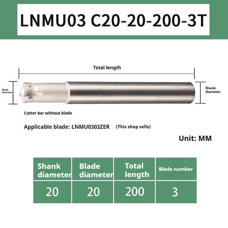 6013 CNC LNMU03 fast feed toolholder CNC machining center high efficiency fast end milling cutter disk double-sided flute milling cutter blade Shandong Denso Pricision Tools Co.,Ltd.