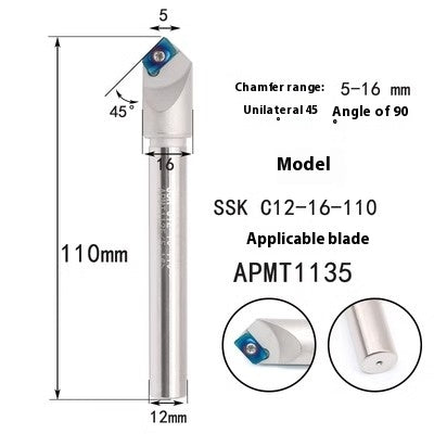 6041 30° machining center APMT inserts CNC chamfering toolholder round-off chamfering cutter 45 degrees 60 degrees CNC chamfering Shandong Denso Pricision Tools Co.,Ltd.