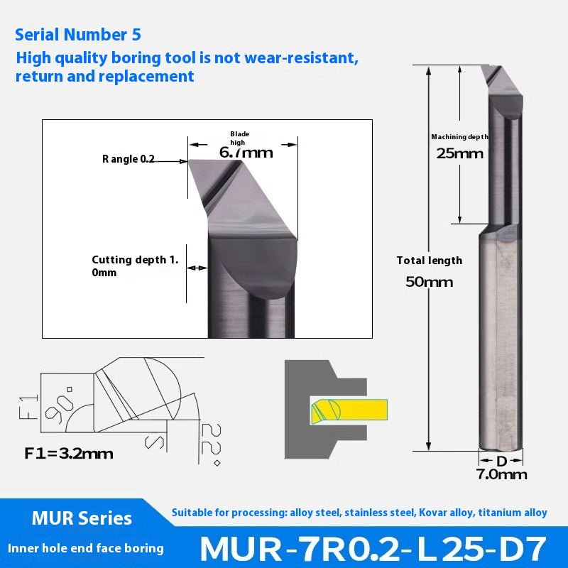 1131-Tungsten steel small hole boring cutter MUR internal hole face boring stainless steel special integral tungsten carbide small boring cutter Shandong Denso Pricision Tools Co.,Ltd.