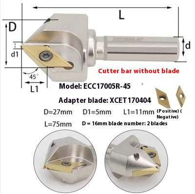 6043 CNC numerical control ECC31005R long edge chamfering cutter bar 30 degree 45°60 large hole chamfering cutter XCET310404 Shandong Denso Pricision Tools Co.,Ltd.