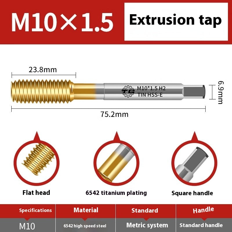 1100-6542 Titanium Plated Cobalt Extruded Tap Extruded Tapping Machined Chipless Tapping M3M4M6M8M10M12 Shandong Denso Pricision Tools Co.,Ltd.