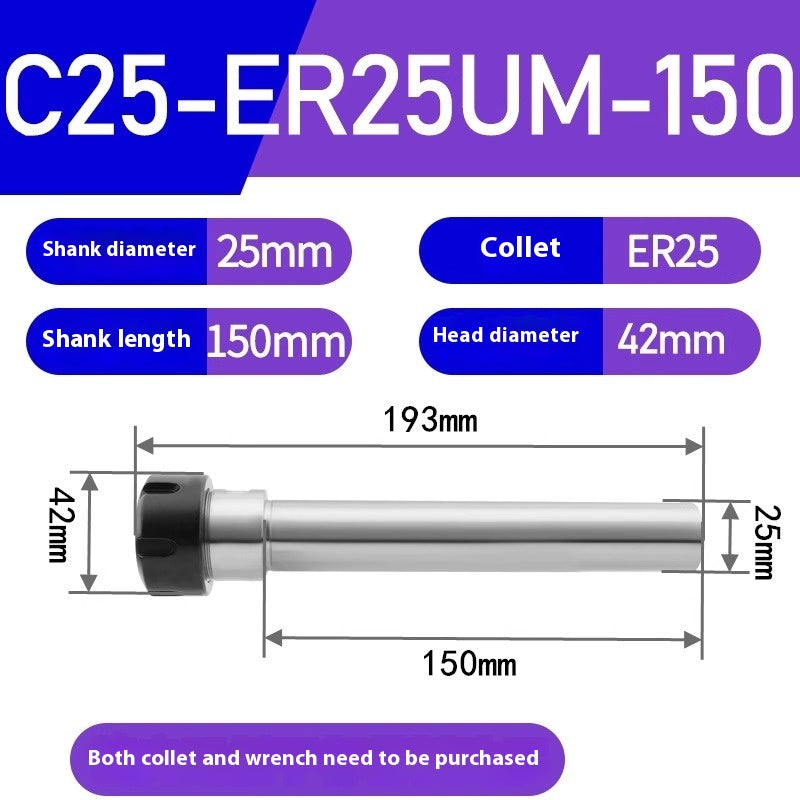1186-Extension rod straight shank extension rod C25-ER16/ER20/ER25/ER32 Various lengths A type M type