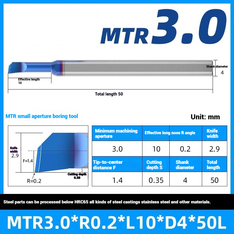 1122-MTR Small Bore Boring Tools Precision Boring Tools for Wear-Resistant Steel CNC Boring Bars Tungsten Carbide Alloy Shock-Resistant Miniature Turning Tools Shandong Denso Pricision Tools Co.,Ltd.