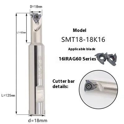 6038 HSMT Thread Milling Toolholder Slotting Machining Center Threaded Toolholder SMT Single Thread, Single Tooth Toolholder Internally Cooled 16IR Shandong Denso Pricision Tools Co.,Ltd.