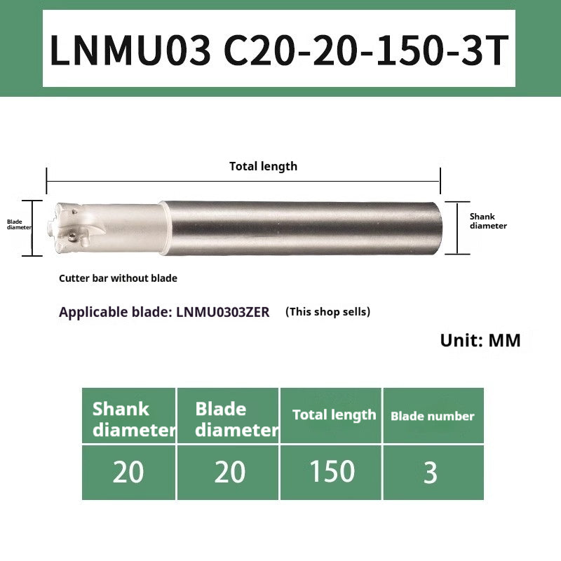 6013 CNC LNMU03 fast feed toolholder CNC machining center high efficiency fast end milling cutter disk double-sided flute milling cutter blade Shandong Denso Pricision Tools Co.,Ltd.