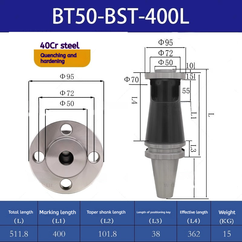 1178-Machining Center BT-BST Large Bore Boring Toolholder 4 Hole Bridge Shank Boring Machine Mo's MT-BST Toolholder Extension