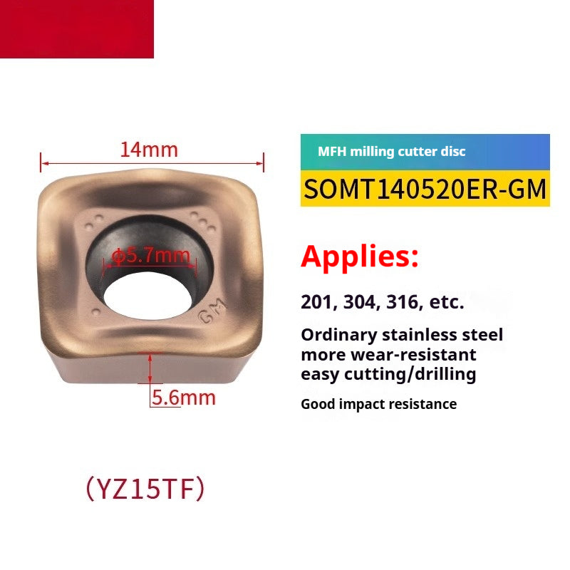 6018 High Feed Milling Cutterhead MFH100R-14-7T 5-Axis 14R63 Surface Milling Cutterhead with SOMT140520 Inserts Shandong Denso Pricision Tools Co.,Ltd.