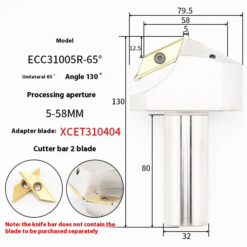 6043 CNC numerical control ECC31005R long edge chamfering cutter bar 30 degree 45°60 large hole chamfering cutter XCET310404 Shandong Denso Pricision Tools Co.,Ltd.