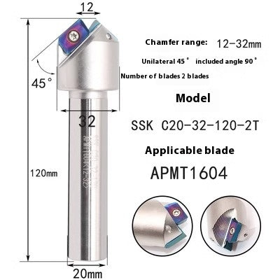 6041 30° machining center APMT inserts CNC chamfering toolholder round-off chamfering cutter 45 degrees 60 degrees CNC chamfering Shandong Denso Pricision Tools Co.,Ltd.