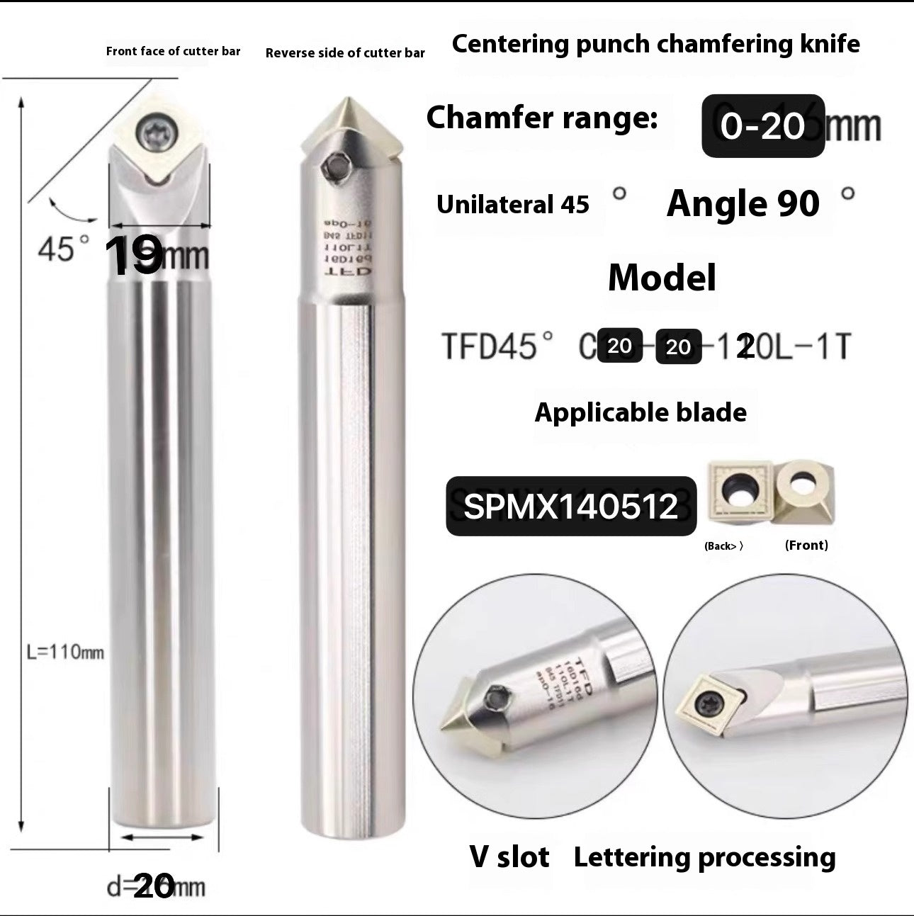 1144-Shedding type fixed-point chamfering cutter 30 degree 45 degree 60 degree chamfering cutter bar SSK/SSP/TCM/SSY/SSO/SSH Shandong Denso Pricision Tools Co.,Ltd.