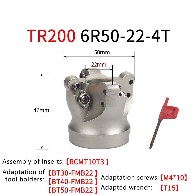 Indexable corner rounding face mill cutter Customizable TR200 Round Nose Milling Cutter RCKT10T3 RCKT1204 Open Rough and Smooth Machining Center R5 R6 Cutter Shandong Denso Pricision Tools Co.,Ltd.