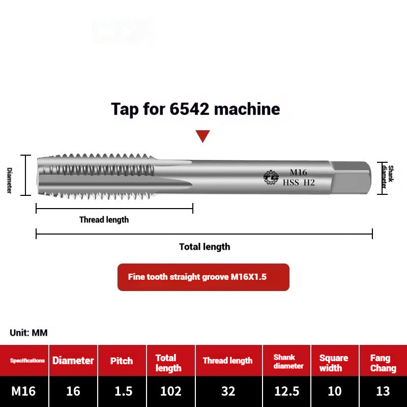 1095-Machine taps straight flute taps tapping high-speed steel fine teeth tapping drill bit m5m6m8m10m12 Shandong Denso Pricision Tools Co.,Ltd.