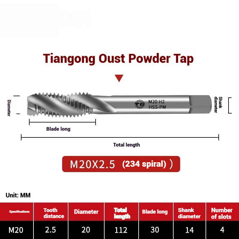 1097-Powder metallurgy machine taps stainless steel special taps straight groove spiral apex screw tip taps taps Shandong Denso Pricision Tools Co.,Ltd.