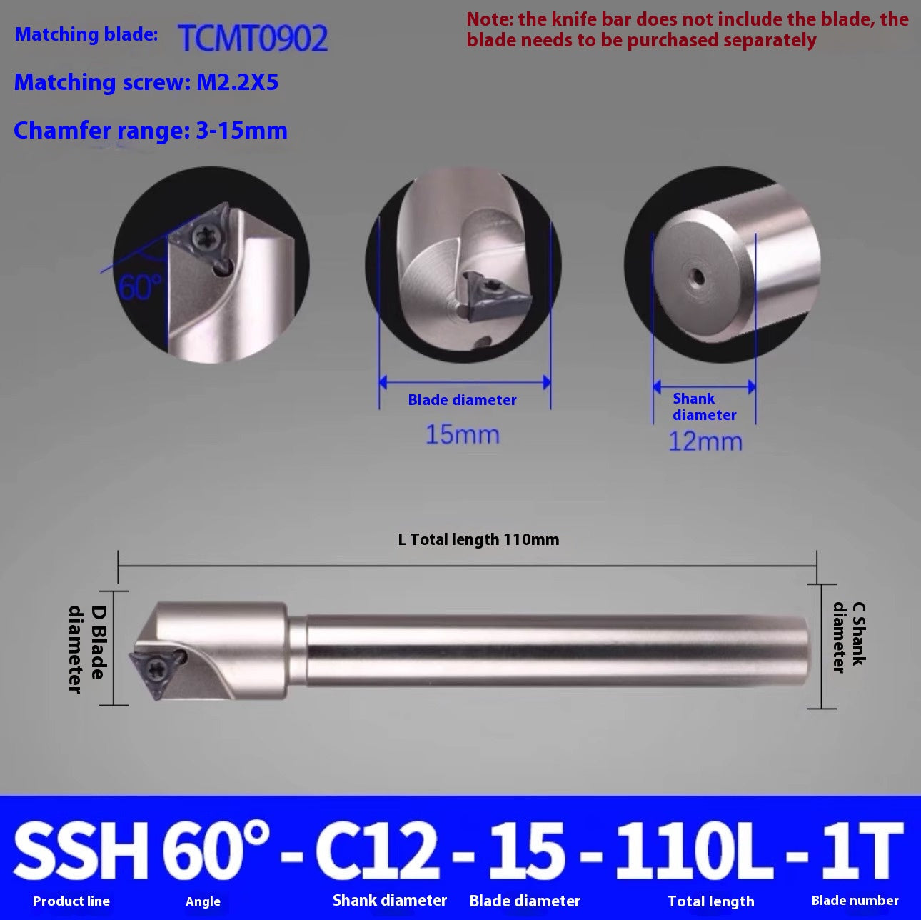 1144-Shedding type fixed-point chamfering cutter 30 degree 45 degree 60 degree chamfering cutter bar SSK/SSP/TCM/SSY/SSO/SSH Shandong Denso Pricision Tools Co.,Ltd.