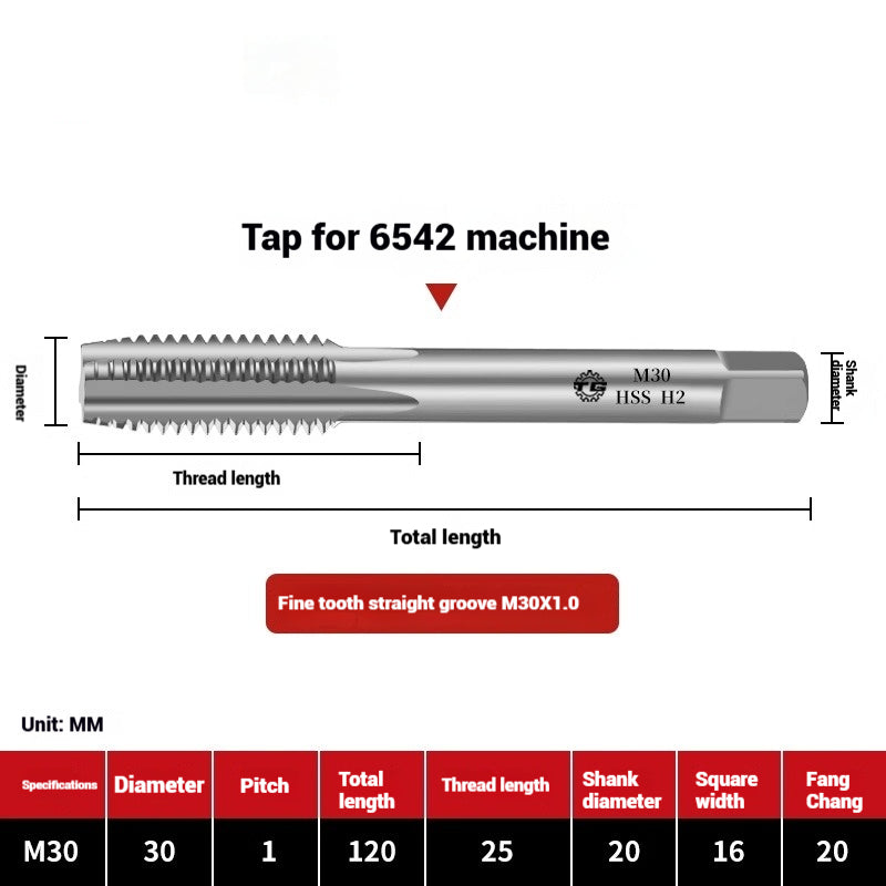 1095-Machine taps straight flute taps tapping high-speed steel fine teeth tapping drill bit m5m6m8m10m12 Shandong Denso Pricision Tools Co.,Ltd.