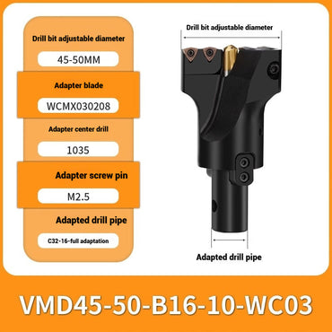 1148-Large hole centering drill deep hole machining u drill machining deep hole WMD indexable violent fast drill adjustable diameter Shandong Denso Pricision Tools Co.,Ltd.